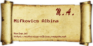 Mifkovics Albina névjegykártya